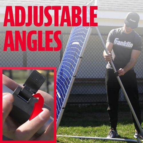  Franklin Sports Baseball Rebounder Net - Baseball Pitchback Net + Throwing Trainer - All Angle Bounce Back Net - Multi-Position Fielding + Throwing Aid