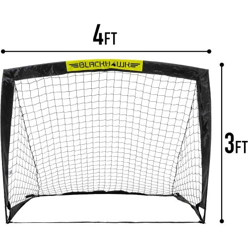  Franklin Sports Blackhawk Backyard Soccer Goal - Portable Kids Soccer Net - Pop Up Folding Indoor + Outdoor Goals - 4 x 3 - Pink