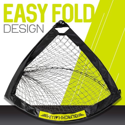  Franklin Sports Blackhawk Backyard Soccer Goal - Portable Kids Soccer Net - Pop Up Folding Indoor + Outdoor Goals - 4 x 3 - Pink