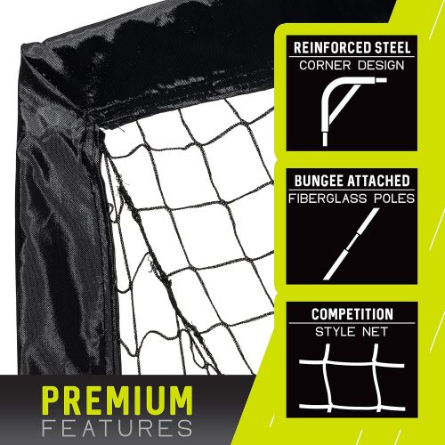  Franklin Sports Blackhawk Backyard Soccer Goal - Portable Kids Soccer Net - Pop Up Folding Indoor + Outdoor Goals - 4 x 3 - Pink