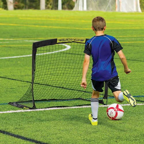  Franklin Sports Blackhawk Backyard Soccer Goal - Portable Kids Soccer Net - Pop Up Folding Indoor + Outdoor Goals - 4 x 3 - Pink