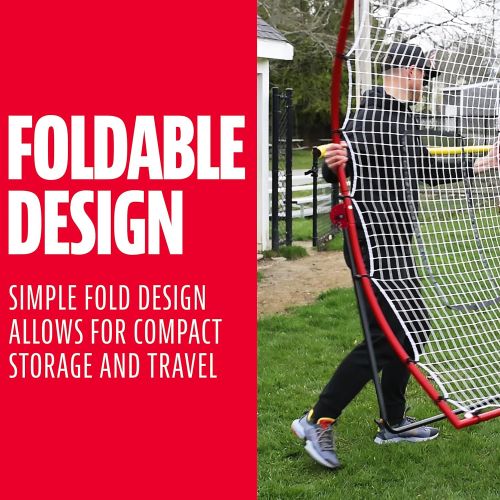  Franklin Sports Pitch Back Baseball Rebounder - Pitch Return Trainer and Rebound Net - All Angles for Grounders and Pop Flies
