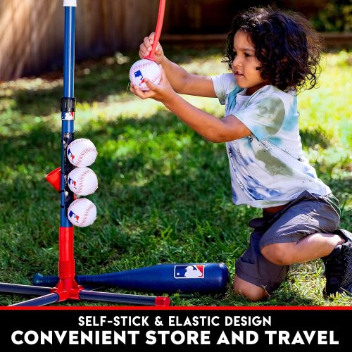  Franklin Sports Grow-with-Me Kids Baseball Batting Tee + Stand Set for Youth + Toddlers - Toy Baseball, Softball + Teeball Hitting Tee Set for Boys + Girls