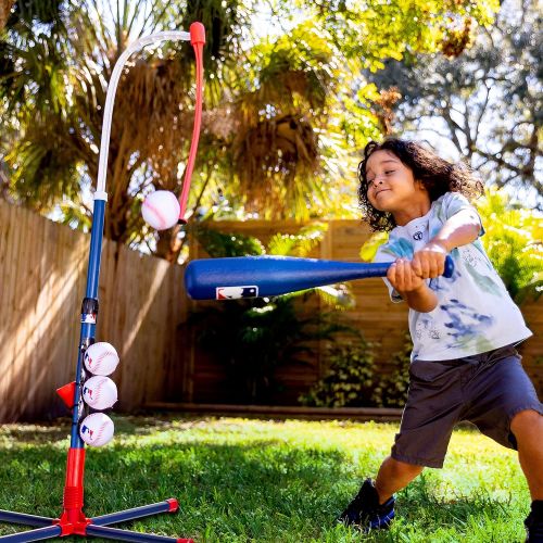  Franklin Sports Grow-with-Me Kids Baseball Batting Tee + Stand Set for Youth + Toddlers - Toy Baseball, Softball + Teeball Hitting Tee Set for Boys + Girls