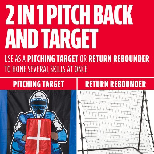  Franklin Sports 2719X Pitch Back Baseball Rebounder and Pitching Target - 2 in 1 Return Trainer and Catcher Target - Great for Practices