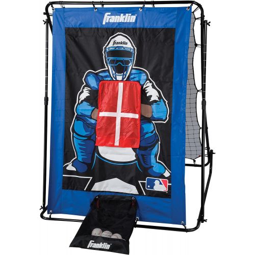  Franklin Sports 2719X Pitch Back Baseball Rebounder and Pitching Target - 2 in 1 Return Trainer and Catcher Target - Great for Practices