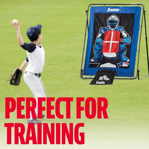  Franklin Sports 2719X Pitch Back Baseball Rebounder and Pitching Target - 2 in 1 Return Trainer and Catcher Target - Great for Practices