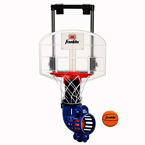  Franklin Sports Mini Basketball Hoop with Rebounder and Ball - Over The Door Basketball Hoop With Automatic Ball Rebounder - Indoor Basketball Game For Kids - Includes Foam Basketb