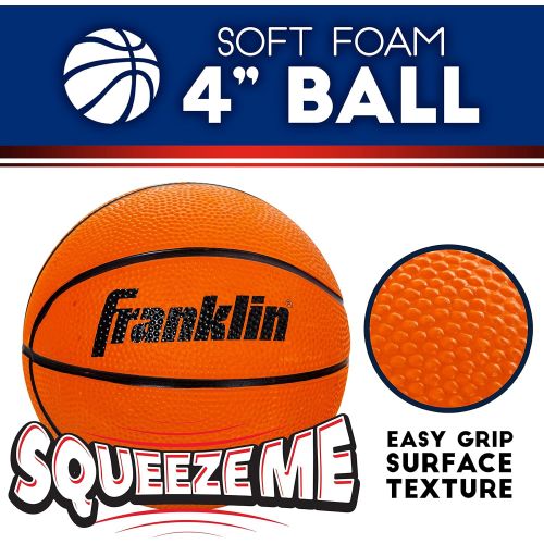  Franklin Sports Mini Basketball Hoop with Rebounder and Ball - Over The Door Basketball Hoop With Automatic Ball Rebounder - Indoor Basketball Game For Kids - Includes Foam Basketb