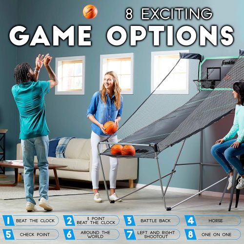  Franklin Sports Arcade Basketball - Indoor Basketball Shootout - 2 Players - Includes Electronic Scoreboard and 4 Mini Basketballs
