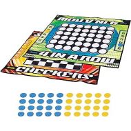 Franklin Sports Checkers and Four in A Row Mat Game - Addictive Family Fun! - Soft Play Mat for Kids of All Ages - Comes with 42 Plastic Pucks