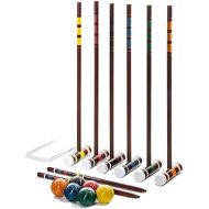 Franklin Sports Croquet Set - Intermediate Croquet Set with Mallets, Balls + Wickets - Family Outdoor + Lawn Game with Stand - Adult + Kids Set - 6 Players