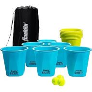 Franklin Sports Bucketz Pong Game ? Perfect Tailgate Game and Beach Game ? Pong Set Includes 12 Buckets, 3 Balls, and a Carry Case