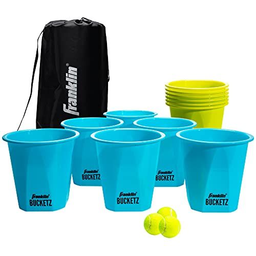  Franklin Sports Bucketz Pong Game ? Perfect Tailgate Game and Beach Game ? Pong Set Includes 12 Buckets, 3 Balls, and a Carry Case