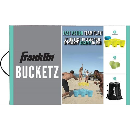  Franklin Sports Bucketz Pong Game ? Perfect Tailgate Game and Beach Game ? Pong Set Includes 12 Buckets, 3 Balls, and a Carry Case