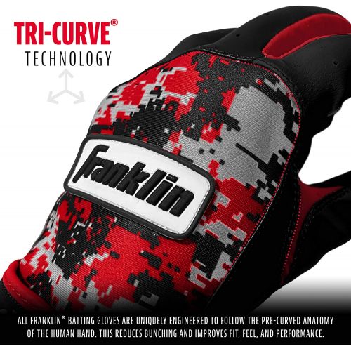  Franklin Sports MLB Batting Gloves - Digitek Camo Baseball + Softball Batting Gloves - Youth