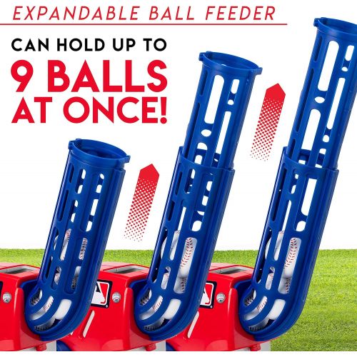  Franklin Sports Kids Pitching Machine - Plastic Baseball Pitching Machine for Kids Batting Practice - MLB Power Pitcher with Adjustable Speeds