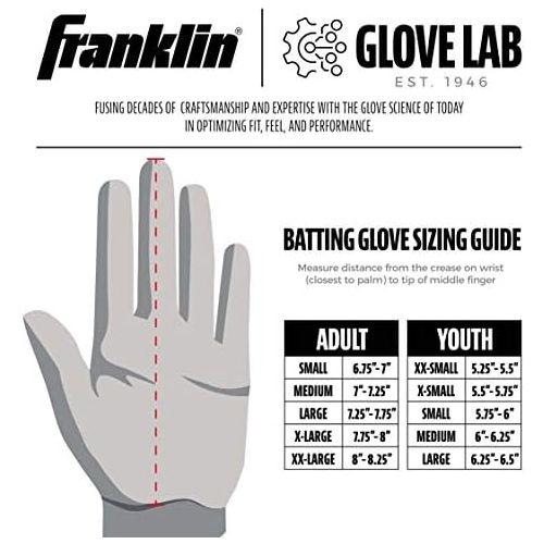  Franklin Sports MLB Baseball Batting Gloves - CFX Pro Adult + Youth Batting Glove Pairs - Baseball + Softball Batting Gloves - Multiple Sizes + Colors