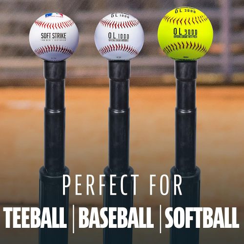  Franklin Sports Baseball Batting Tee - Hitting Tee for Baseball, Teeball and Softball Batting Practice - Adjustable Tee Stand - Heavy Duty Batting Tee