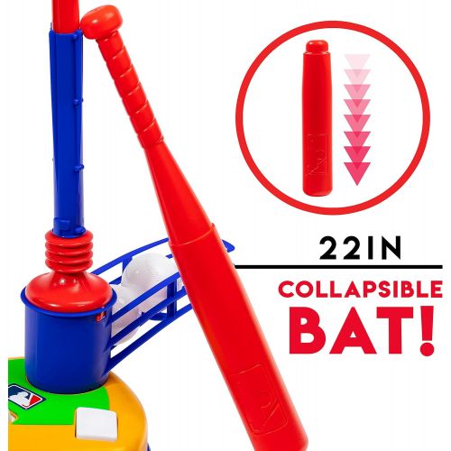  Franklin Sports Kids Teeball Tee - 2-in-1 Super Star Batter - Youth Baseball and Teeball Batting Tee + Pitching Machine - Perfect Kids + Toddlers Toy Set