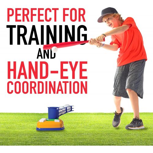 Franklin Sports Kids Teeball Tee - 2-in-1 Super Star Batter - Youth Baseball and Teeball Batting Tee + Pitching Machine - Perfect Kids + Toddlers Toy Set