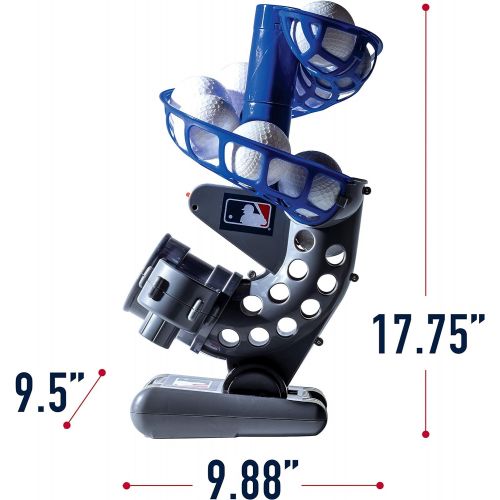  Franklin Sports MLB Electronic Baseball Pitching Machine ? Height Adjustable ? Ball Pitches Every 7 Seconds ? Includes 6 Plastic Baseballs