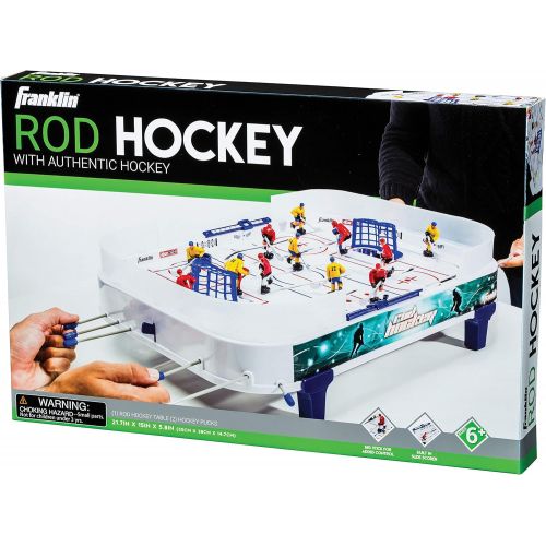  Franklin Sports Table Top Rod Hockey Game Set - Perfect Hockey Toy + Gameroom Game for Kids + Family - Mini Tabletop Rod Hockey Board + Pucks Included