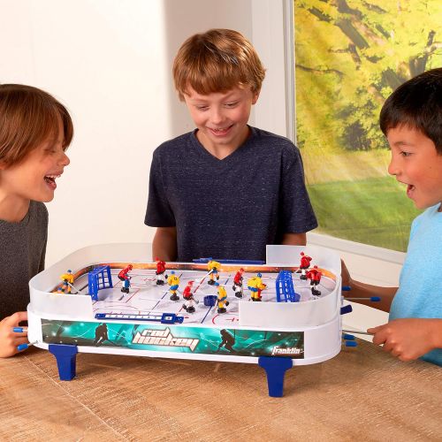  Franklin Sports Table Top Rod Hockey Game Set - Perfect Hockey Toy + Gameroom Game for Kids + Family - Mini Tabletop Rod Hockey Board + Pucks Included