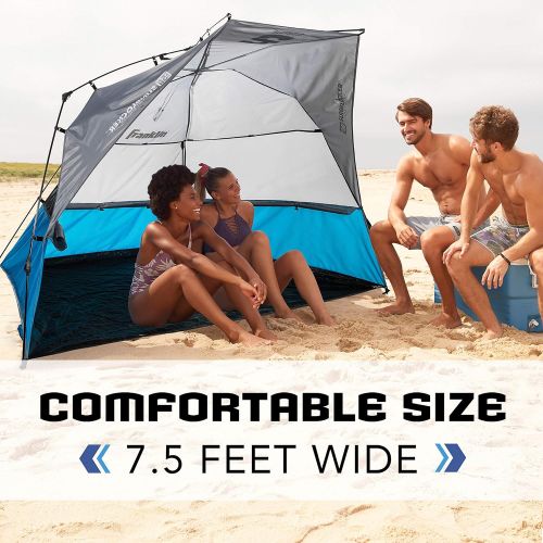  Franklin Sports Sideline Sunblocker Shelter - Easy Set Up - Portable and UPF 50+ Protected Design - Great for Beach and Sports Games