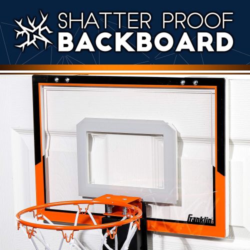  [아마존베스트]Franklin Sports Mini Basketball Hoop with Rebounder and Ball - Over The Door Basketball Hoop With Automatic Ball Rebounder - Indoor Basketball Game For Kids