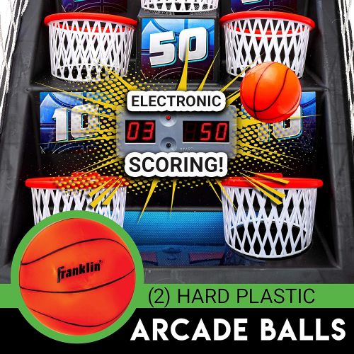  [아마존베스트]Franklin Sports Anywhere Basketball Arcade Game - Table Top Basketball Arcade Shootout- Indoor Electronic Basketball Game for Kids Game Room