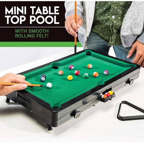  Franklin Sports Table Top Sports Game Set - 5-in-1 Sports Center Indoor Sports Games - Tabletop Soccer, Basketball, Hockey, Bowling + Pool