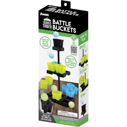  Franklin Sports Battle Buckets Pong Games - Fast Paced Four Player Ping Pong Games - Fun for Kids and Families - It’s a Game of Skill, Strategy, Change and Its Addictive!