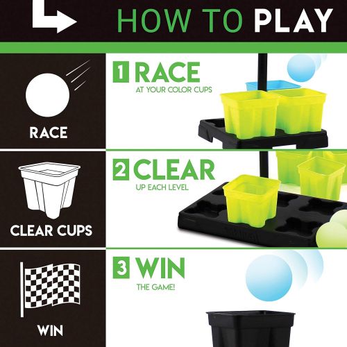  Franklin Sports Battle Buckets Pong Games - Fast Paced Four Player Ping Pong Games - Fun for Kids and Families - It’s a Game of Skill, Strategy, Change and Its Addictive!