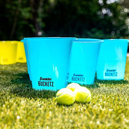  Franklin Sports Bucketz Pong Game ? Perfect Tailgate Game and Beach Game ? Pong Set Includes 12 Buckets, 3 Balls, and a Carry Case