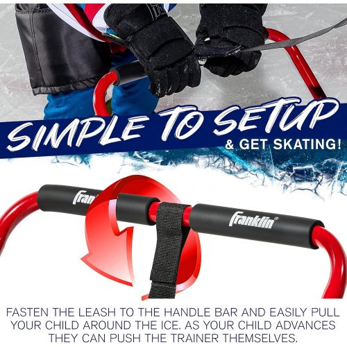  Franklin Sports Kids Ice Skating Trainer - Ice Skating Walker Aid for Beginners - Boys + Girls Learn to Skate Equipment - Ice Skate Pusher with Tow Rope