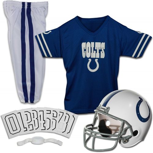  할로윈 용품Franklin Sports Indianapolis Colts Kids Football Uniform Set - NFL Youth Football Costume for Boys & Girls - Set Includes Helmet, Jersey & Pants - Small