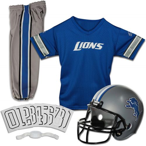  할로윈 용품Franklin Sports Detroit Lions Kids Football Uniform Set - NFL Youth Football Costume for Boys & Girls - Set Includes Helmet, Jersey & Pants - Medium