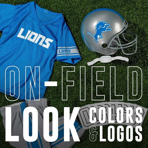  할로윈 용품Franklin Sports Detroit Lions Kids Football Uniform Set - NFL Youth Football Costume for Boys & Girls - Set Includes Helmet, Jersey & Pants - Medium