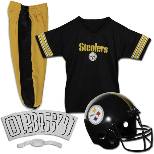  할로윈 용품Franklin Sports Pittsburgh Steelers Kids Football Uniform Set - NFL Youth Football Costume for Boys & Girls - Set Includes Helmet, Jersey & Pants - Medium