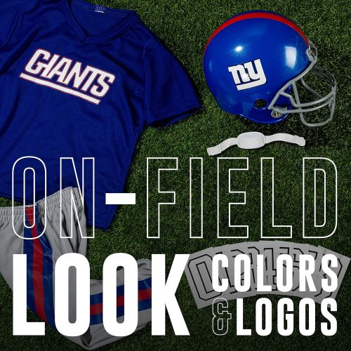  할로윈 용품Franklin Sports New York Giants Kids Football Uniform Set - NFL Youth Football Costume for Boys & Girls - Set Includes Helmet, Jersey & Pants - Small