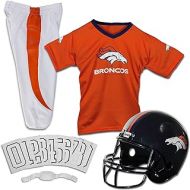 Franklin Sports Denver Broncos Kids Football Uniform Set - NFL Youth Football Costume for Boys & Girls - Set Includes Helmet, Jersey & Pants - Small