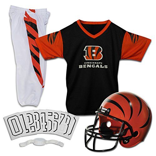 할로윈 용품Franklin Sports Cincinnati Bengals Kids Football Uniform Set - NFL Youth Football Costume for Boys & Girls - Set Includes Helmet, Jersey & Pants - Small