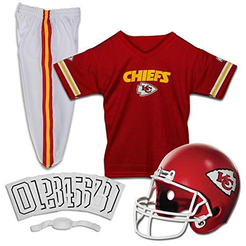  할로윈 용품Franklin Sports Kansas City Chiefs Kids Football Uniform Set - NFL Youth Football Costume for Boys & Girls - Set Includes Helmet, Jersey & Pants - Small