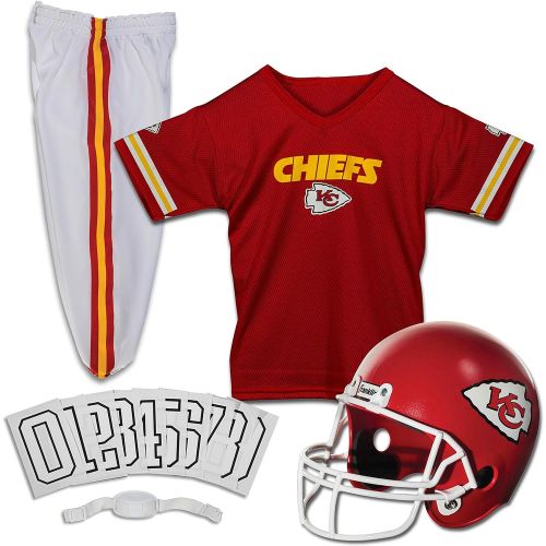  할로윈 용품Franklin Sports Kansas City Chiefs Kids Football Uniform Set - NFL Youth Football Costume for Boys & Girls - Set Includes Helmet, Jersey & Pants - Small
