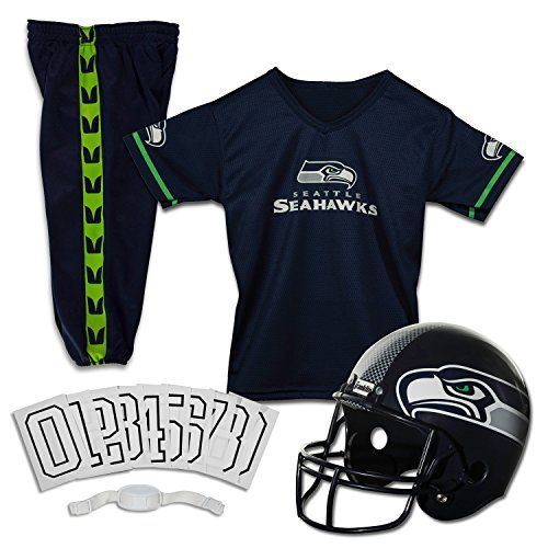  할로윈 용품Franklin Sports Seattle Seahawks Kids Football Uniform Set - NFL Youth Football Costume for Boys & Girls - Set Includes Helmet, Jersey & Pants - Medium