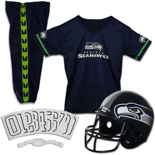  할로윈 용품Franklin Sports Seattle Seahawks Kids Football Uniform Set - NFL Youth Football Costume for Boys & Girls - Set Includes Helmet, Jersey & Pants - Medium