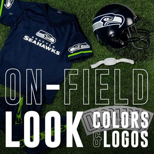  할로윈 용품Franklin Sports Seattle Seahawks Kids Football Uniform Set - NFL Youth Football Costume for Boys & Girls - Set Includes Helmet, Jersey & Pants - Medium