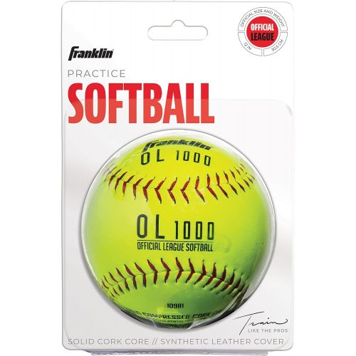  Franklin Sports Practice Softballs - Official Size and Weight Softball - Perfect For Softball Practice - Available in 1 and 4 Pack