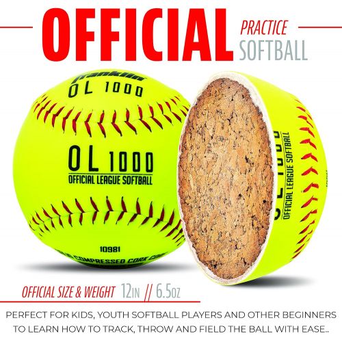  Franklin Sports Practice Softballs - Official Size and Weight Softball - Perfect For Softball Practice - Available in 1 and 4 Pack